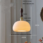 Wire Adjustable LED Pendant Light - Brass Knob Switch E27 Nordic Modern Ceramic Hang Lamp