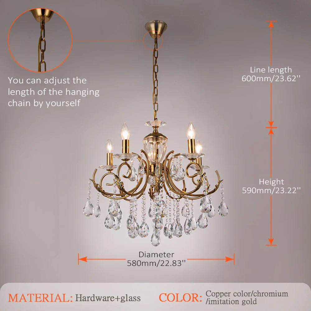 Crystal Chandelier Gold Chrom Nordic LED Luxury Lighting