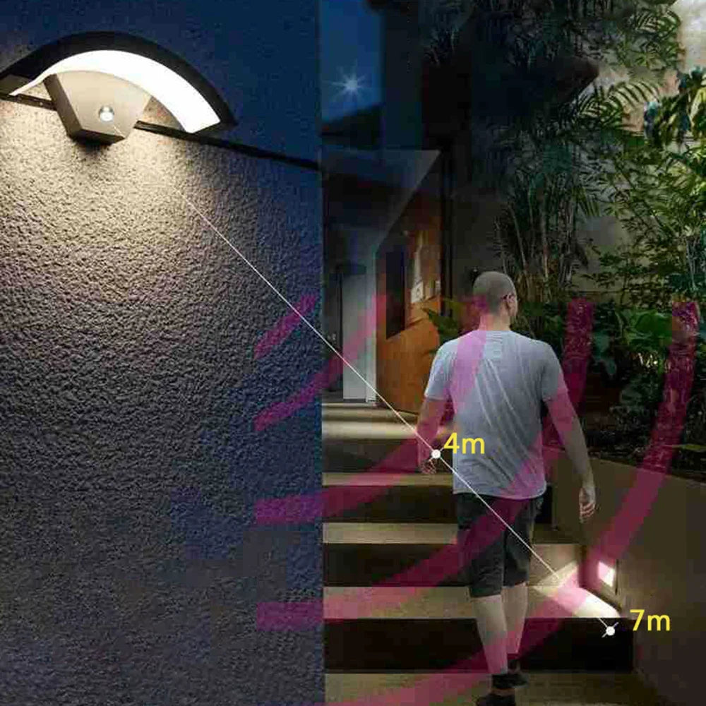Motion Sensor LED Outdoor Wall Light - Waterproof IP65 Porch Garden Balcony Lamp