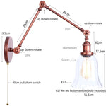 Vintage Loft LED Wall Light - Industrial Glass Iron Lamp
