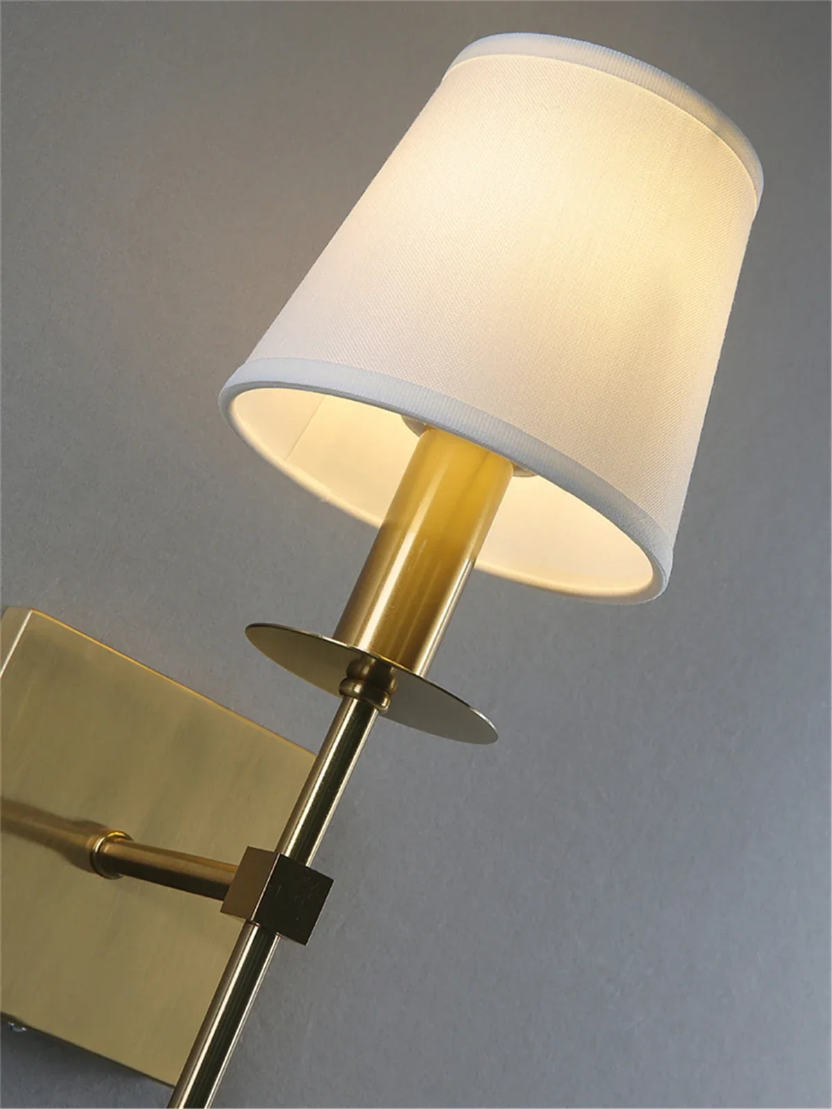Rustic Industrial Wall Sconce with Textile Shade and LED Lights