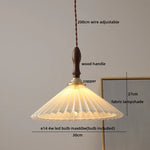 Green Glass LED Pendant Lamp with Knob Switch, Copper Chandelier
