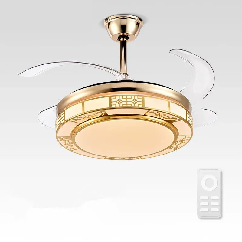 42" Acrylic LED Ceiling Fan Light with Remote Control - Dimmable