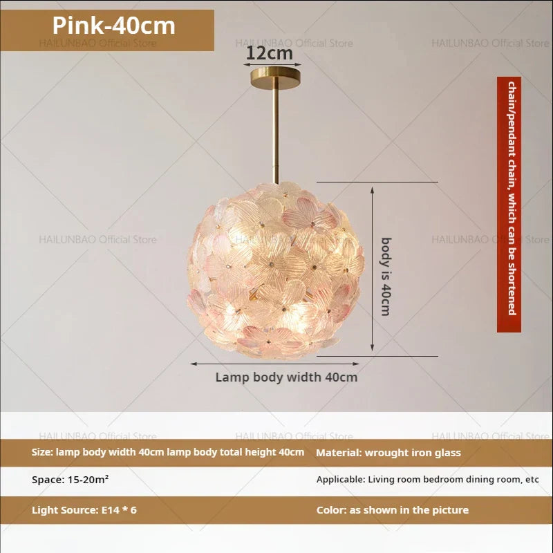 Sweet Cherry Petals Chandelier Study Lamps