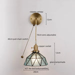 Copper Glass LED Wall Light for Modern Nordic Living Room Bedroom