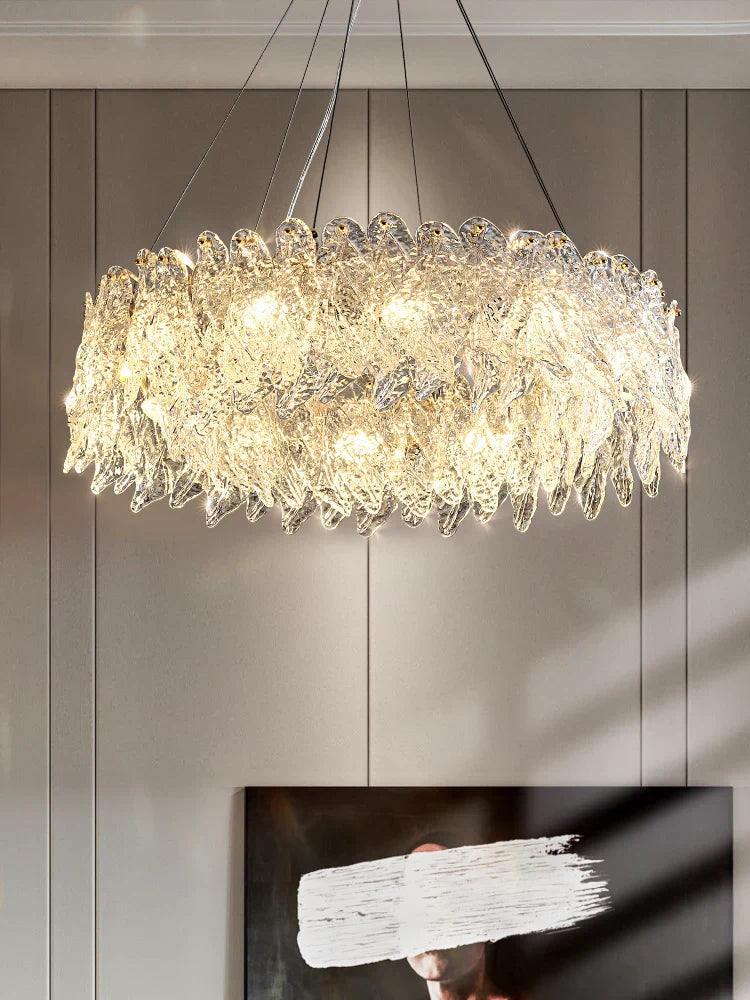 Luxury Crystal LED Round Ceiling Chandelier: Modern Bedroom & Living Room Pendant