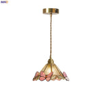 Tiffany Glass LED Pendant Light - Copper Vintage Hanging Lamp