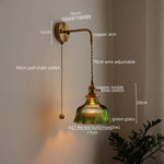 LED Wall Lamp Glass Copper Arandelas Para Parede Retro Style for Living Room