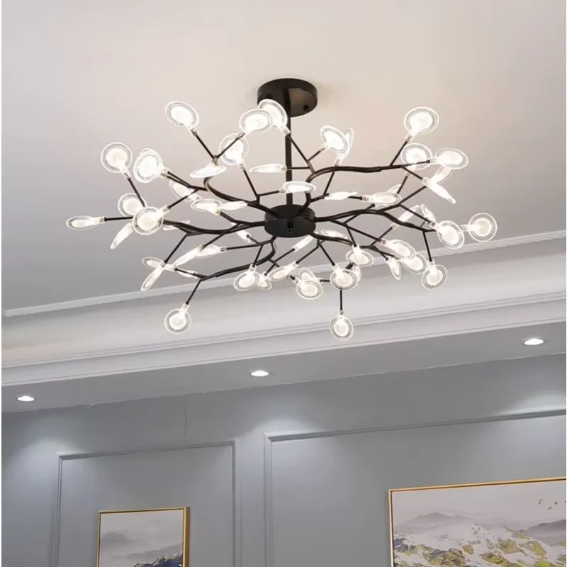 Afralia™ Nordic G4 LED Chandelier: Modern Branch Pendant Light, Gold/Black, Art Decor Lighting
