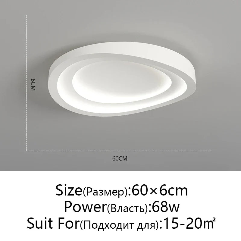LED Round Ceiling Lamp with Remote Control Dimming for Modern Indoor Lighting