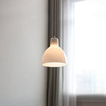 White Glass E27 LED Pendant Light Fixture Modern Adjustable Hanging Lamp