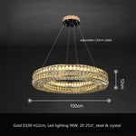 Crystal LED Pendant Light: Luxury Steel Hanging Lamp for Modern Foyer, Dining Room