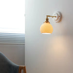 Striped Ceramic LED Wall Sconce: Modern Nordic Interior Light
