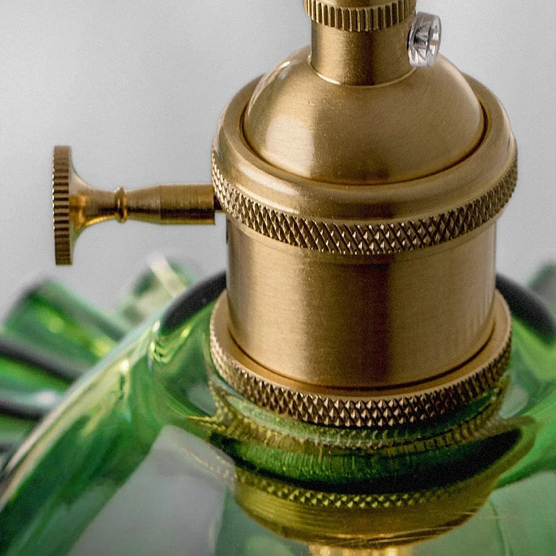 Green Glass LED Pendant Light Fixture - Modern Nordic Hanging Lamp