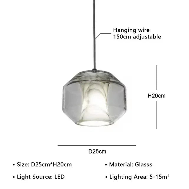 Glass Chandelier Ceiling Pendant Lamp for Living Dining Bedroom