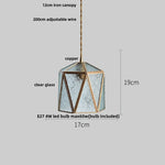 Blue Glass LED Pendant Light Fixture Modern Nordic Wire Hanging Lamp