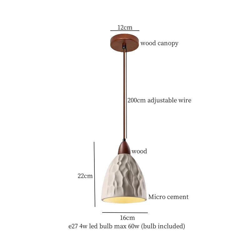 Afralia™ Columnar Micro Cement LED Hanging Lamps | Home Decor Pendant Light