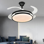 Invisible Ceiling Fan with LED Light, Retractable Blades, Remote Control