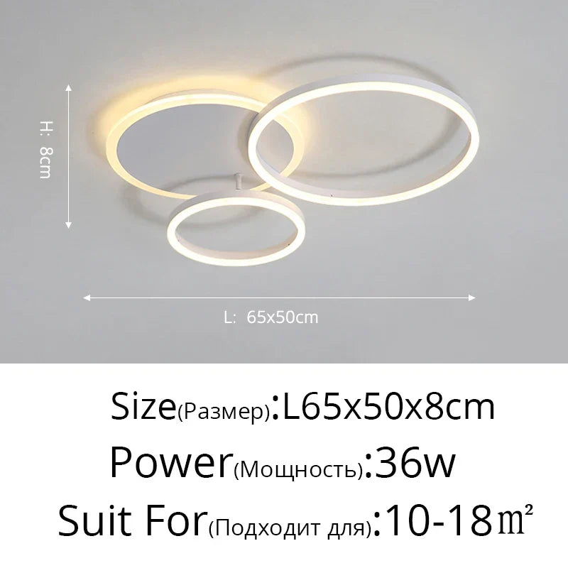White Gold LED Chandelier for Living Room Study Parlor, Modern Indoor Lighting
