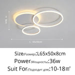 White Gold LED Chandelier for Living Room Study Parlor, Modern Indoor Lighting