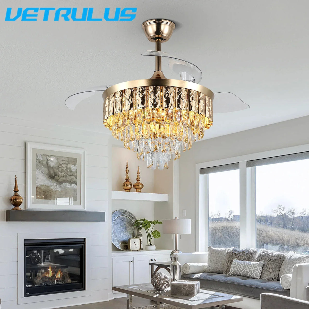 Smart Ceiling Fan with Remote Control and LED Light