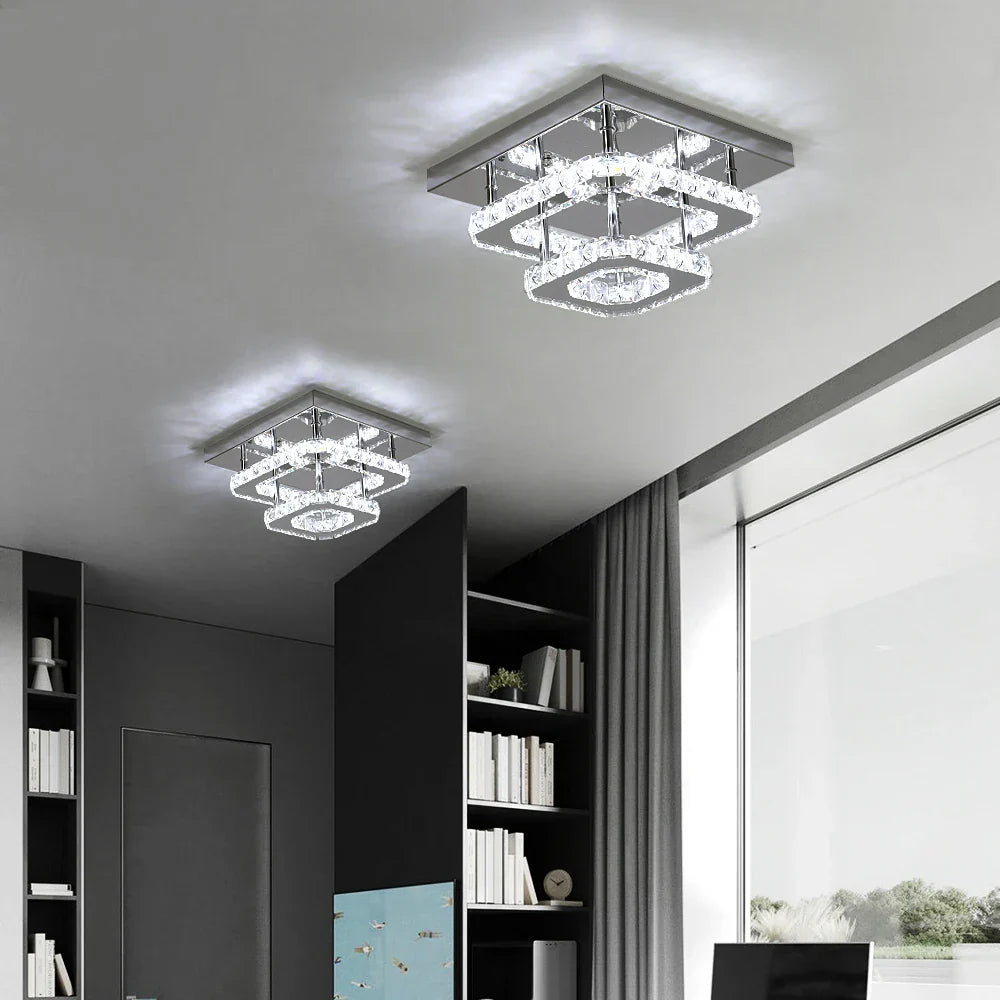 Crystal Ceiling Chandelier: Modern LED Dining Room Pendant Light by Afralia™
