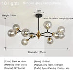Nordic Glass Ball LED Chandelier Modern Ceiling Lamp Home Decor Fixture