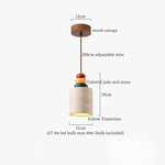 Yellow Travertine Stone Glass LED Pendant Lamp for Children's Room and Living Space