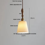 Wood Ash LED Pendant Light - Adjustable Nordic Modern Hanging Lamp