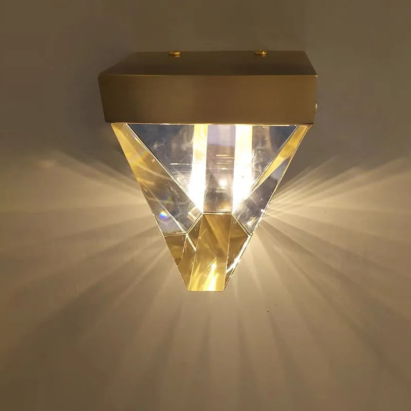 Crystal LED Wall Sconce: Elegant Chrome/Gold Bedside Lamp for Home/Hotel Interiors