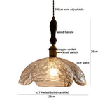 Clear Glass Pendant Lamp Japanese Style LED Hanging Lights