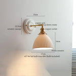 White Glass LED Wall Lights Pull Chain Switch Copper Arm - Bedroom Stair Living Room Mirror Bedside Lamp