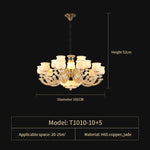 Natural Afghan Jade Villa Chandelier: High-Grade Living Room Lamp for Luxurious Atmosphere