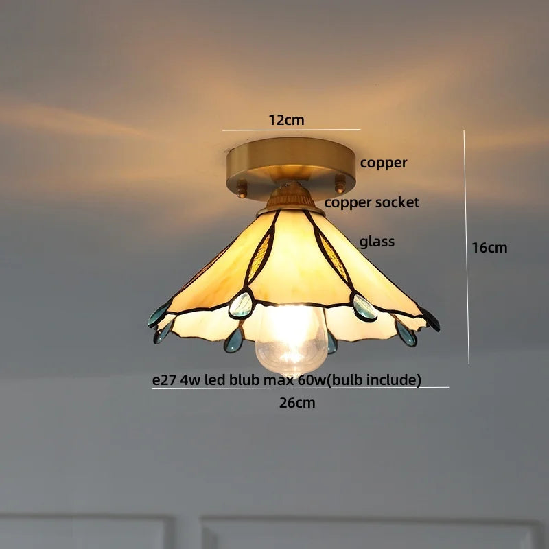 Glass Flower LED Ceiling Lights - Modern Nordic Canopy Lamparas Techo