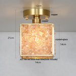 Crystal Glass LED Ceiling Light Copper Canopy Nordic Modern Design