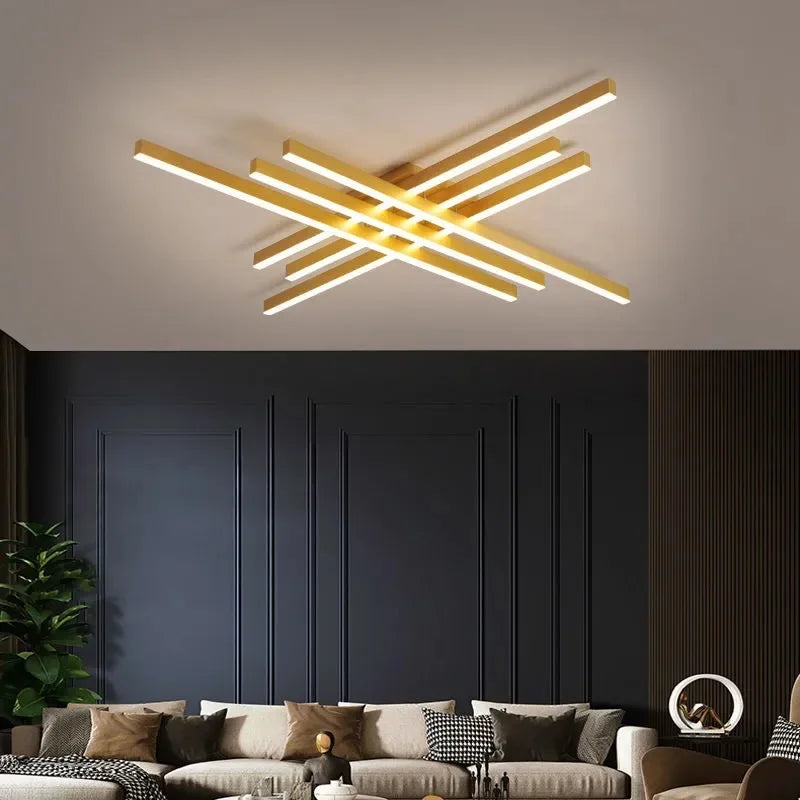 Gold Black Aluminum LED Chandeliers for Bedroom Dining Living Room Lighting