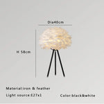 Feather White Grey Floor Lamp Minimalist Standard Light Living Room Shop Bedside Standing Lamps