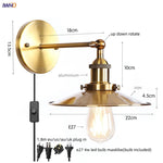 Loft LED Wall Lamp Gold Pull Chain Switch Industrial Luminaire
