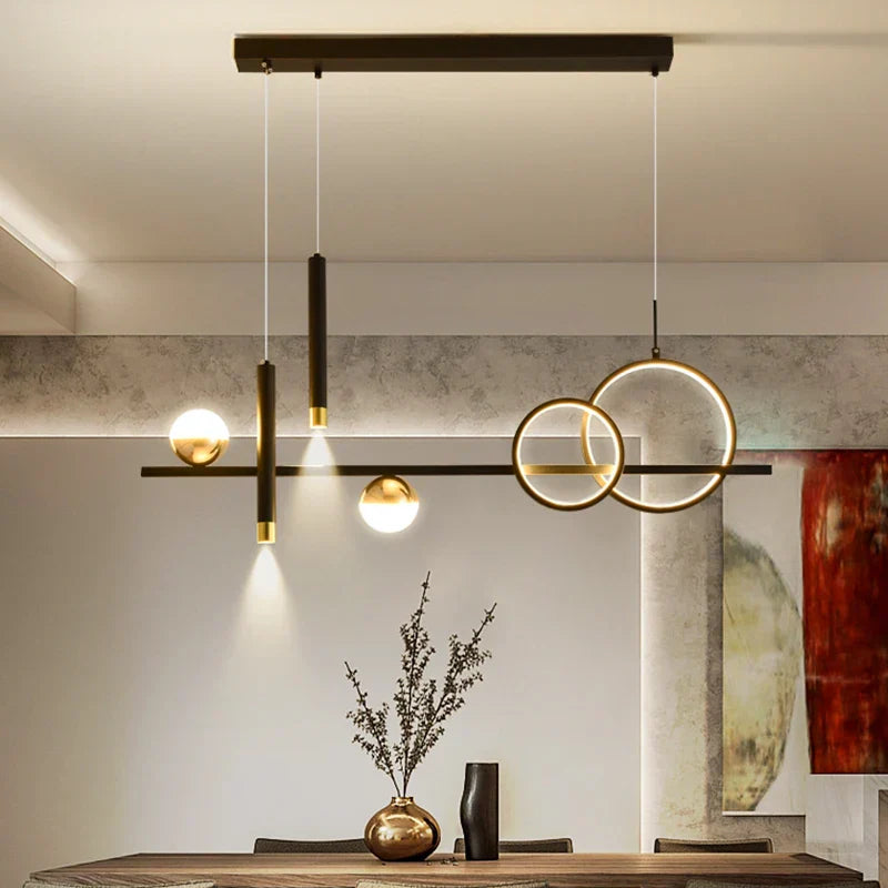 LED Pendant Lights: Modern Minimalist Chandelier with Remote Control, Ideal for Kitchen, Dining, Office