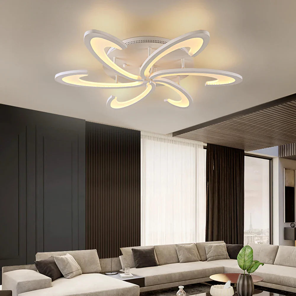 Flower Ceiling Lamp: Modern Chandelier Acrylic RC Dimming Pendant Light Fixture