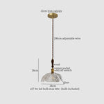Copper Wood Glass LED Pendant Lamp - French Minimalist Design for Home Decor