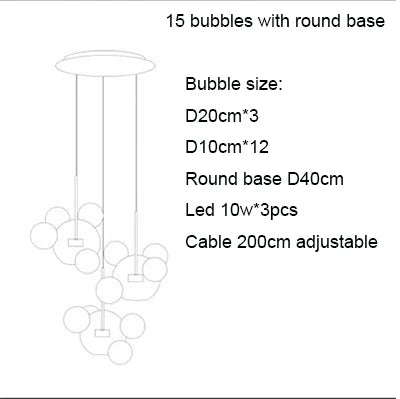 Nordic Mickey LED Glass Ball Pendant Light for Home Decor and Kitchen Lighting