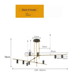 Modern Golden Metal LED Chandelier for Kitchen Dining Room Lighting