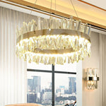 Crystal LED Pendant Light Chrome/Gold Luxury Chandelier for Kitchen Living Room.