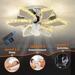Crystal Luxury Ceiling Fan with LED Lamp Chandelier Smart Home Decor Fixtures