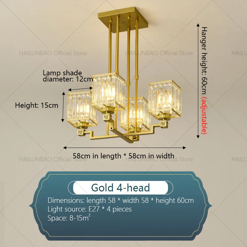 Crystal Chandelier: Modern Light Luxury for Living Room, Bedroom, Restaurant, Villa, Hotel