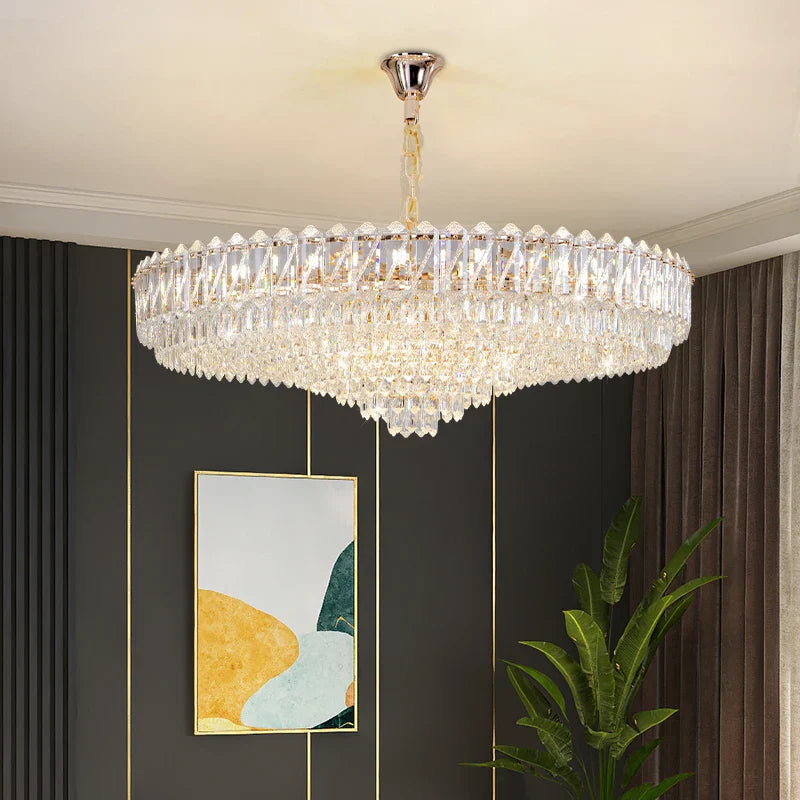 Crystal Chandelier: Luxury French Style Light for Elegant Living Room & Dining Area