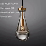 Glass Water Droplet Pendant Lights - Modern LED Chandeliers for Bedroom, Bathroom & Home