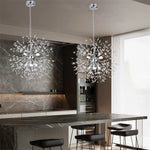 Dandelion Chandelier 8-Light Sputnik Pendant Light Gold/Silver Living Room Fixture
