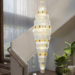 Crystal Chandelier: Duplex Building Spiral Staircase Contemporary Light Luxury Fixture